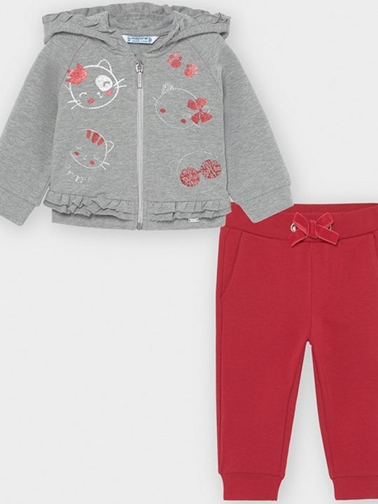 Mayoral Kids Sweatpants Set Gray 2pcs