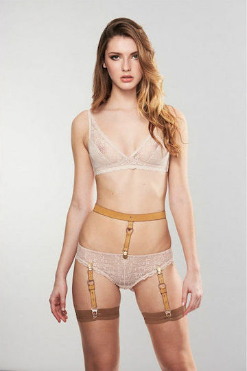Bijoux Indiscrets Maze Strapgürtel Für Unterwäsche & Strümpfe Halsband Braun