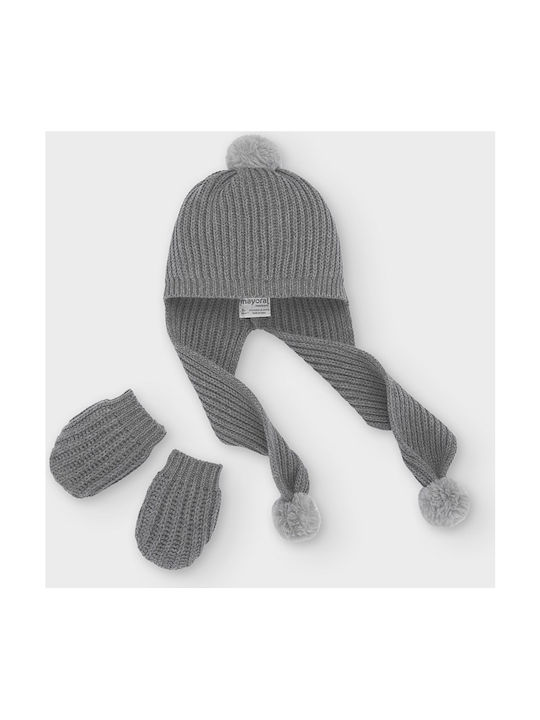 Mayoral Kids Fabric Beanie For Newborn Gray