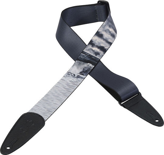 Levys MPDS2 2" Polyester Guitar Strap Black/White