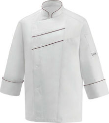 Egochef Red Line Chef Long Sleeve Polyester Jacket White