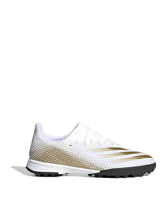 X Ghosted.3 Turf Kids Soccer Cleats Cloud White / Met.gold Melange / Core Black