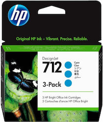 HP 712 Original Pack of 3 InkJet Printer Inks C...