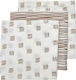 Meyco Block/Stripe Σελτεδάκια από Μουσελίνα Καφέ 70x70εκ. 3τμχ