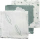 Meyco Feathers/Clouds/Dots Σελτεδάκια από Μουσελίνα Πράσινο 30x30εκ. 3τμχ