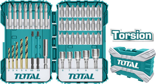 Total Set of 45 Drills with Hexagonal Shank for Metal