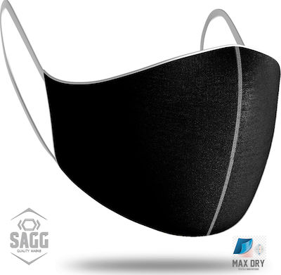 Sagg Cloth Face Mask Black 0763 1pcs