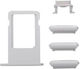 Πλαϊνά Πλήκτρα και Βάση Sim Ασημί για iPhone 7