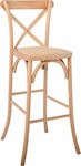 Stool Bar with Backrest Wooden Destiny Beige 45x48x110cm Ε7022,3