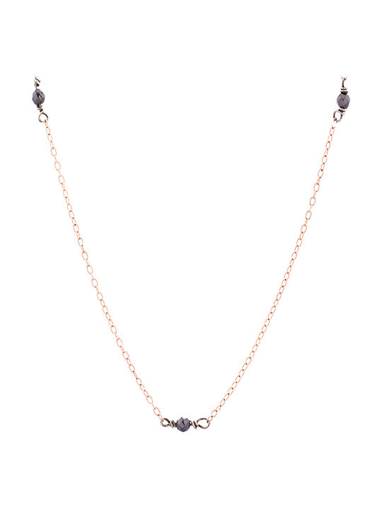 Silberne Halskette mit Ohrringen und Hämatiten - TTP64
