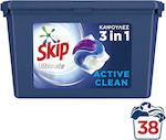 Skip 3in1 Ultimate Active Clean Απορρυπαντικό Ρούχων 38 Μεζούρες