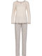 Vamp Winter Women's Pyjama Set Beige Crystal