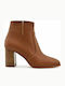 Sante Leather Women's Ankle Boots with High Heel Tabac Brown