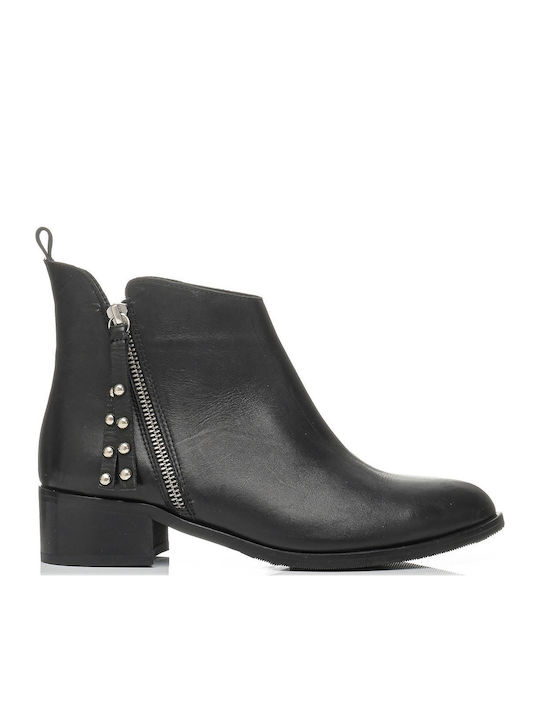 Leather Women's Ankle Boots Black