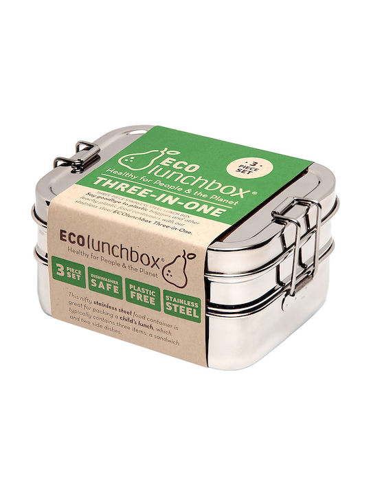 Ecolunchbox Three-In-One Classic Δοχείο Φαγητού Inox Ασημί 916ml 3τμχ