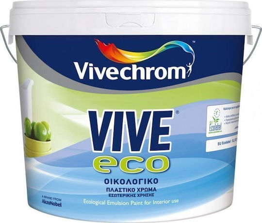 Vivechrom Vive Eco Emulsion Πλαστικό Χρώμα Οικολογικό για Εσωτερική Χρήση 9lt