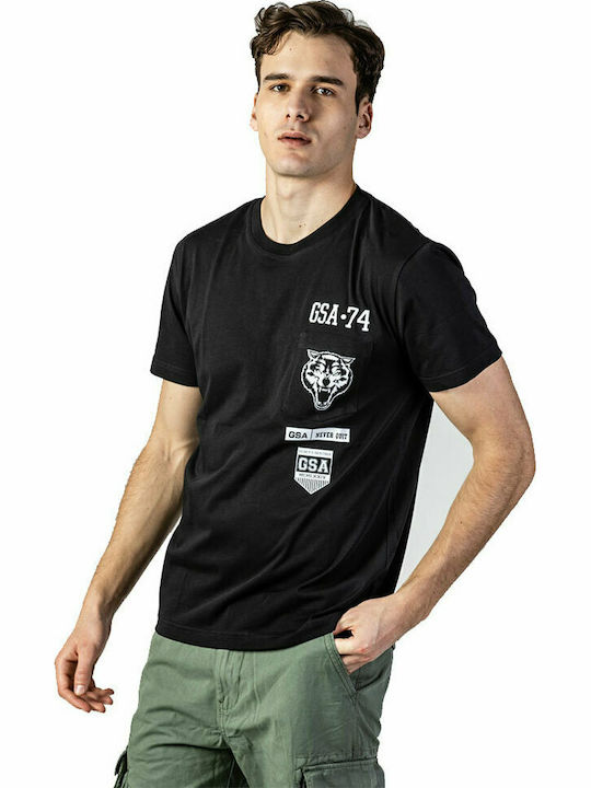GSA T-shirt Bărbătesc cu Mânecă Scurtă Negru