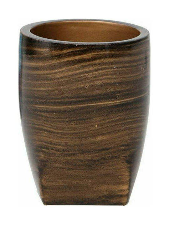 Aria Trade 61112193 Resin Cup Holder Countertop Brown Καφέ