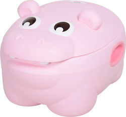HomCom Tragbares Töpfchen Εκπαιδευτικό Γιογιό με Καπάκι Hippo mit Deckel Rosa bis 25kg