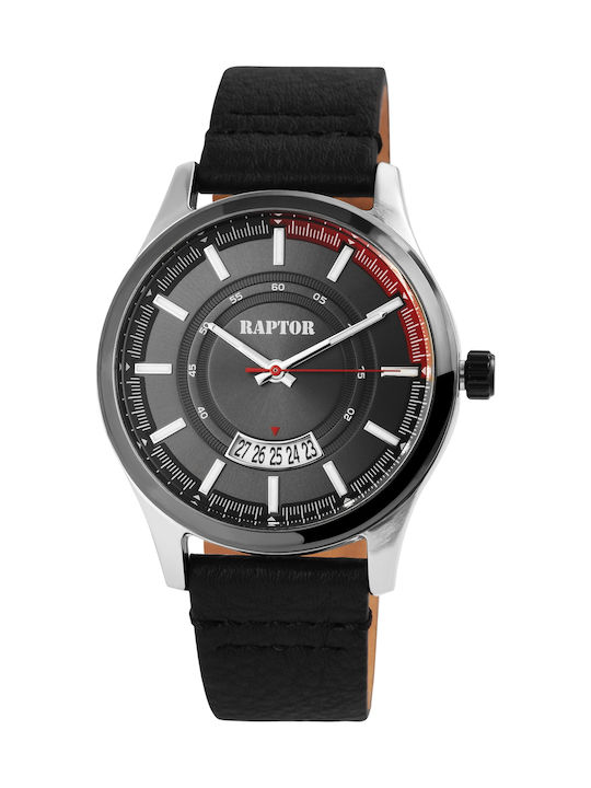Raptor Men's Watch 44mm Battery with Black Leather Strap