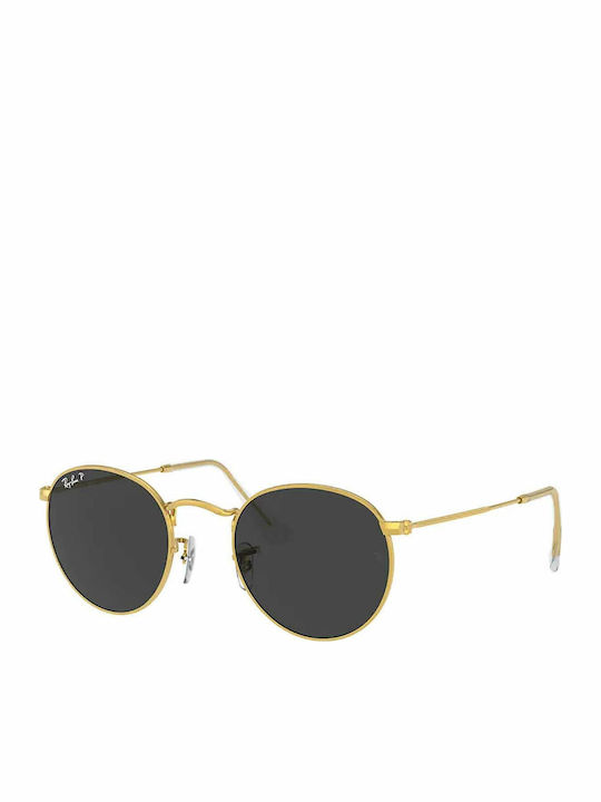Ray Ban Round Metal Unisex Sunglasses with Gold...