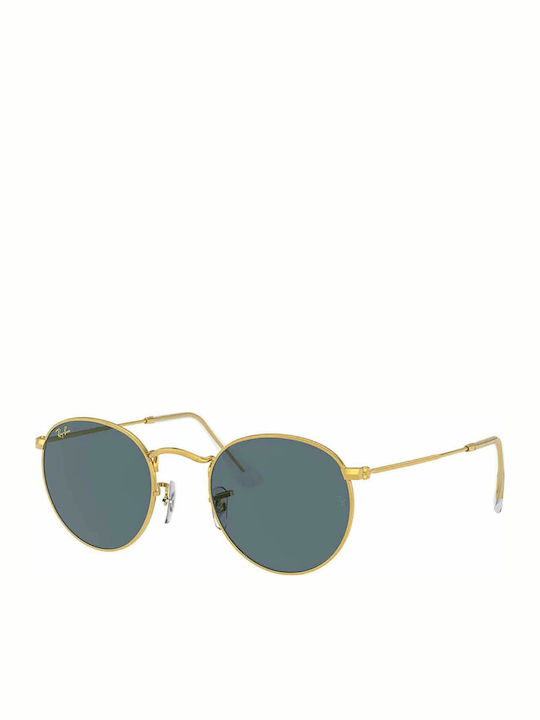 Ray Ban Round Metal Unisex Sunglasses with Gold...