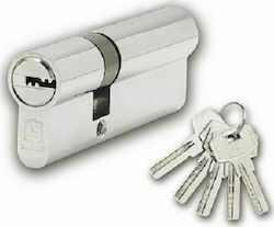 Martin Lock Cylinder Security 07375 75mm (30-45) with 5 Keys Silver