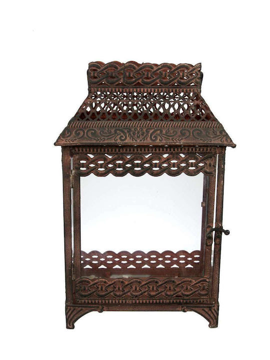 Art et Lumiere Lantern Metallic Tabletop Brown 22x13x38εκ. 1pcs