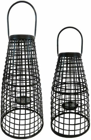 Art et Lumiere Σετ Φαναράκια Bamboo Επιδαπέδια Μαύρα 2τμχ