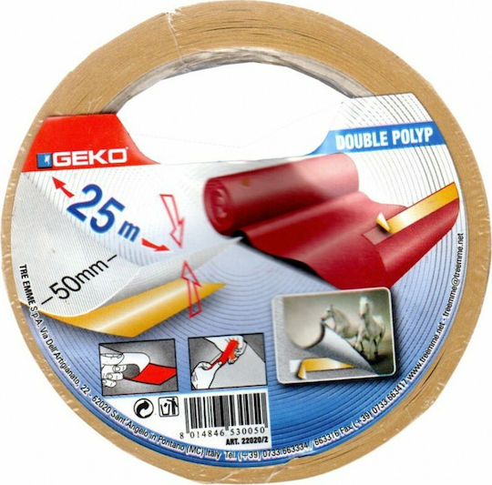 Geko Self-Adhesive Double-Sided Tape 50mmx25m 1pcs
