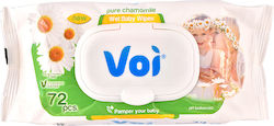 Voi by Smile Pure Chamomile Baby Wipes without Alcohol & Parabens with Chamomile 72pcs