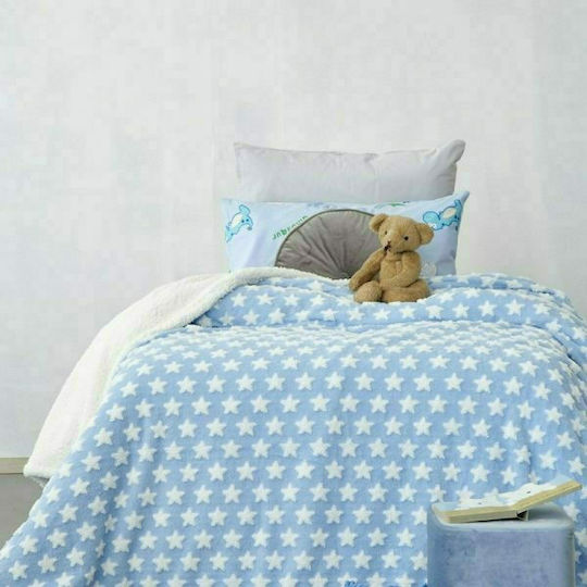Palamaiki Decke Samt Cobi Hellblau 160x220cm