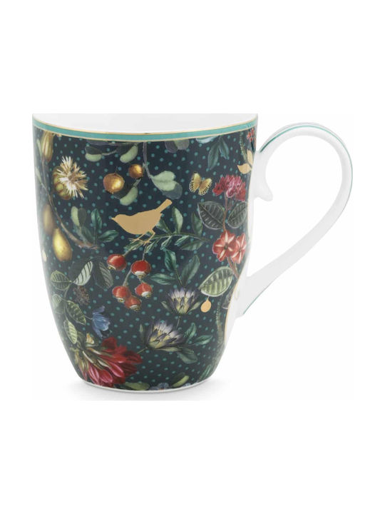 PiP Studio Winter Wonderland Overall Porcelain Cup Dark Blue 350ml