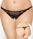 Softline 2434 Plus Size Crothcless Lace String Black