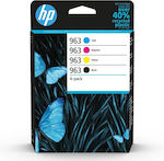 HP 963 Pachet de 4 cartușe de cerneală pentru imprimante InkJet Galben / Cyan / Magenta / Negru (6ZC70AE)