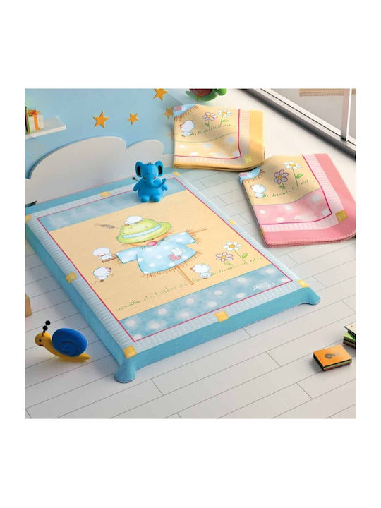 Piel SA Decke Wickeltücher für Kinderzimmer 6071 Vogelscheuche Rosa 80x110cm