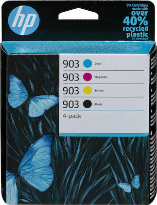 HP 903 Pack of 4 InkJet Printer Inks Yellow / Cyan / Magenta / Black (6ZC73AE)