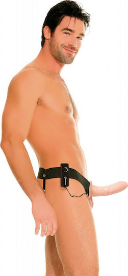 Kinx Extender Hollow Vibrating Strap On Harness με Dildo 16cm και Δόνηση σε Μαύρο Χρώμα