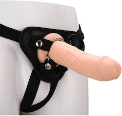 Dream Toys Real Stuff Strap On Realistic Silicone Dildo With Harness Harness with Dildo 21cm in Black Color