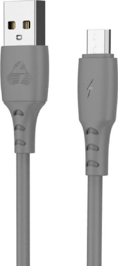 Powertech Regular USB 2.0 to micro USB Cable Γκρι 1m (PTR-0090)