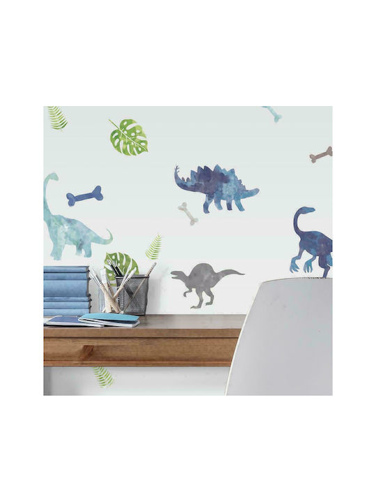 RoomMates Decor Kids Vinyl Wall Sticker Watercolor Dinosaur 27x23cm 18pcs