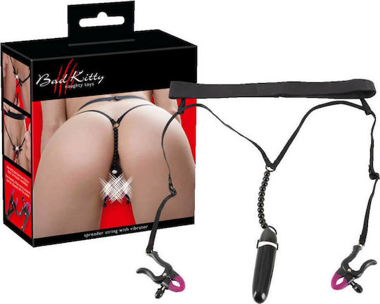 You2Toys Bad Kitty Spreader String Vibrator Mini Δονητής για Ζευγάρια 8.6cm Black