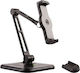 Techly Desk and Wall Extensible Support for Tablet and iPad 4.7"-12.9" Tablet Stand with Extension Arm Until 12.9" Black