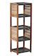671 Element Floor Bathroom Shelf Wooden with 5 Shelves 37x30x109cm