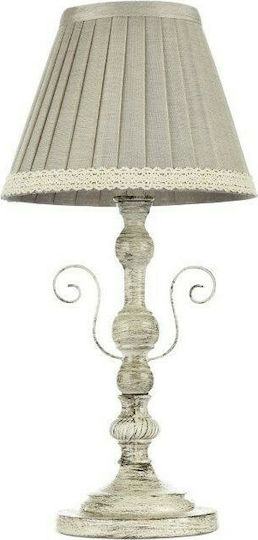 Maytoni Felicita Wooden Table Lamp for E14 Bulb with Beige Shade and Base