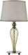 Maytoni Murano Glass Table Lamp with Beige Shade and Transparent Base
