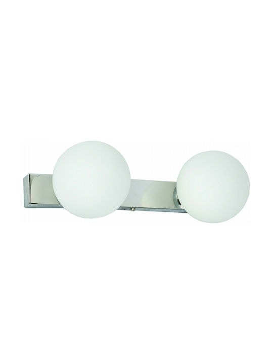 Inlight Μοντέρνο Φωτιστικό Τοίχου με Ντουί G9 σε Λευκό Χρώμα Χρώμιο Πλάτους 31cm
