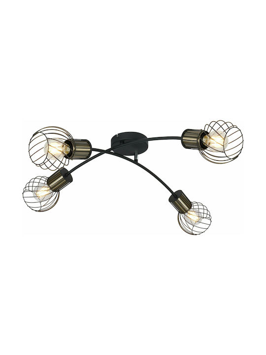 Globo Lighting Argusto Modern Metallic Ceiling Mount Light with Socket E27 in Black color 78pcs