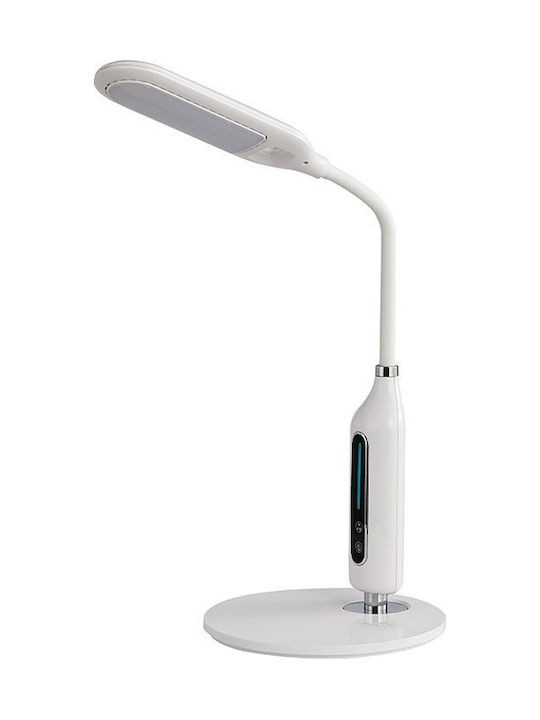 SUDL-30139 Φωτιστικό Γραφείου LED με Εύκαμπτο Βραχίονα σε Λευκό Χρώμα