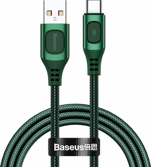 Baseus Power Delivery Braided USB 2.0 Cable USB-C Male - USB-A 15W Green 1m